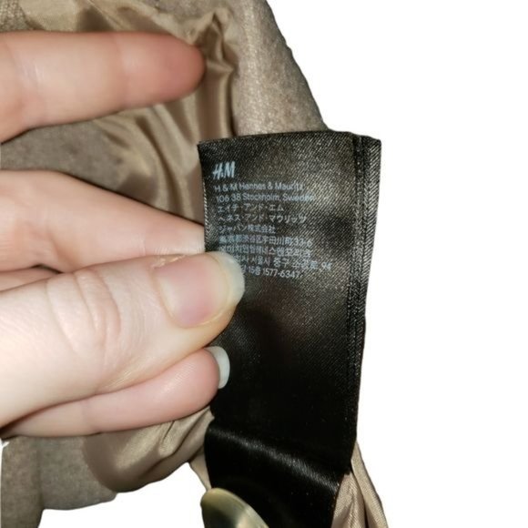 H&M Double Breasted Tan Pea Coat Size XS - Picture 3 of 7